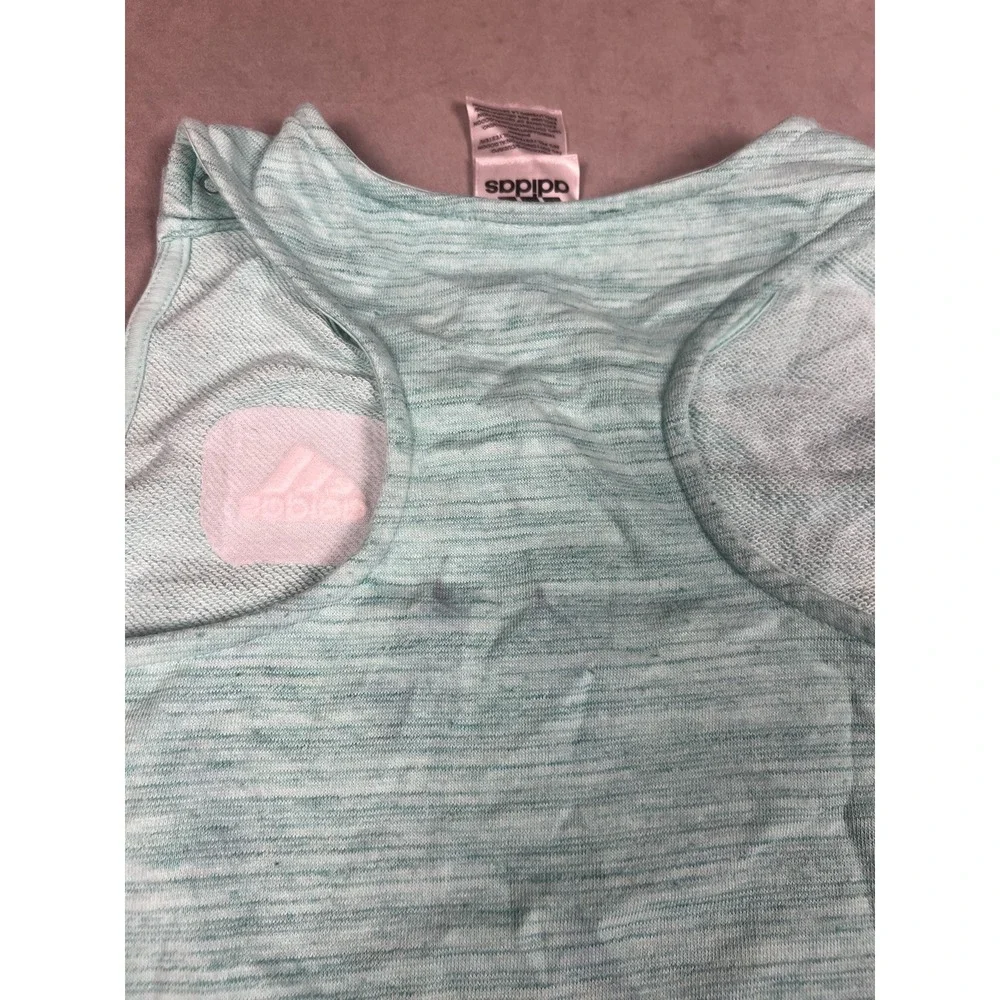 Adidas Girls Mint Green Space Dye Sleeveless Romper Size 14 Large Athletic‎